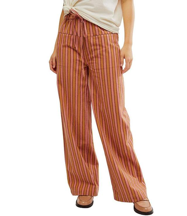 Free People Hudson Canyon Stripe High Rise Wide Leg Pants Product Image