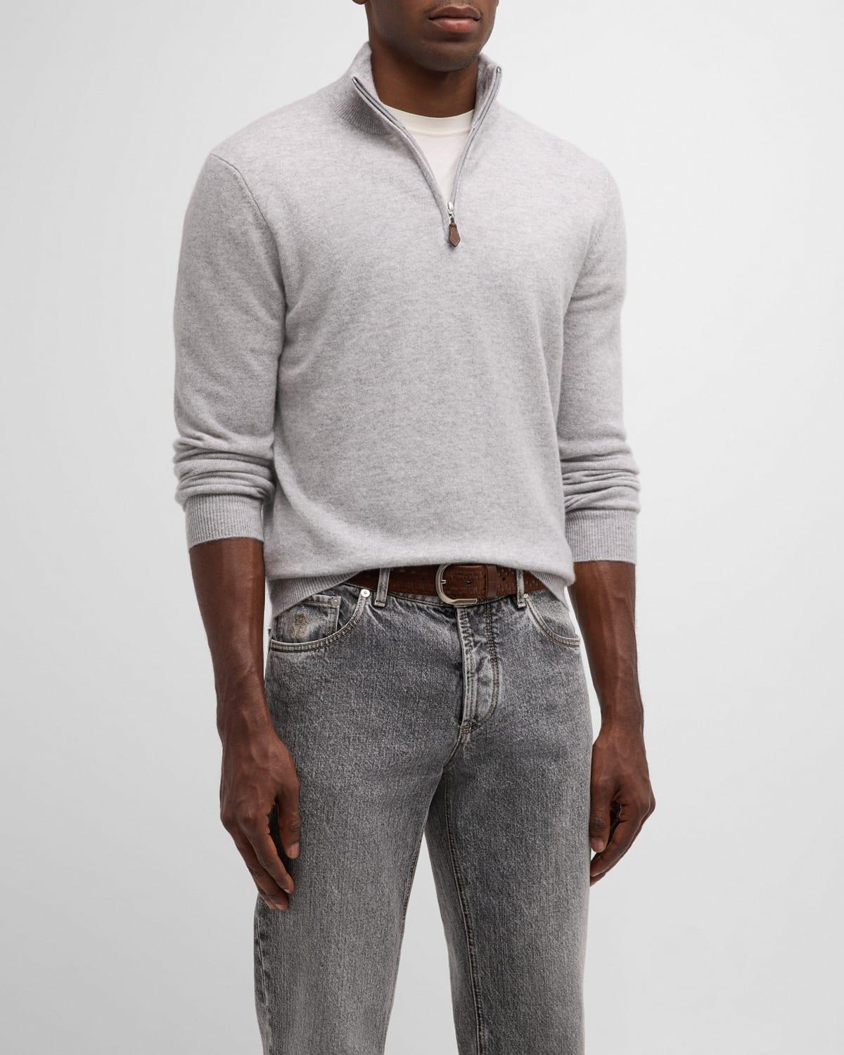 Mens Cashmere Quarter-Zip Sweater Product Image