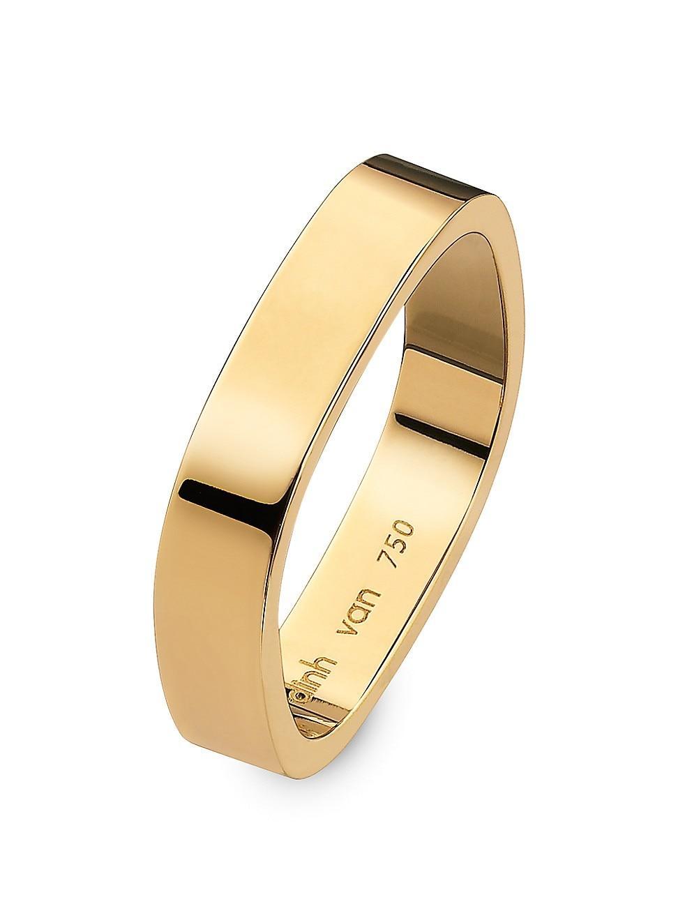 Womens Square Wedding Band 18K Gold Ring Product Image