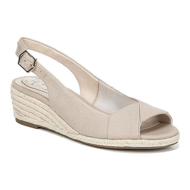 LifeStride Shoes Socialite Wedge Sandal (Taupe Canvas) Fabric 11.0 M Product Image