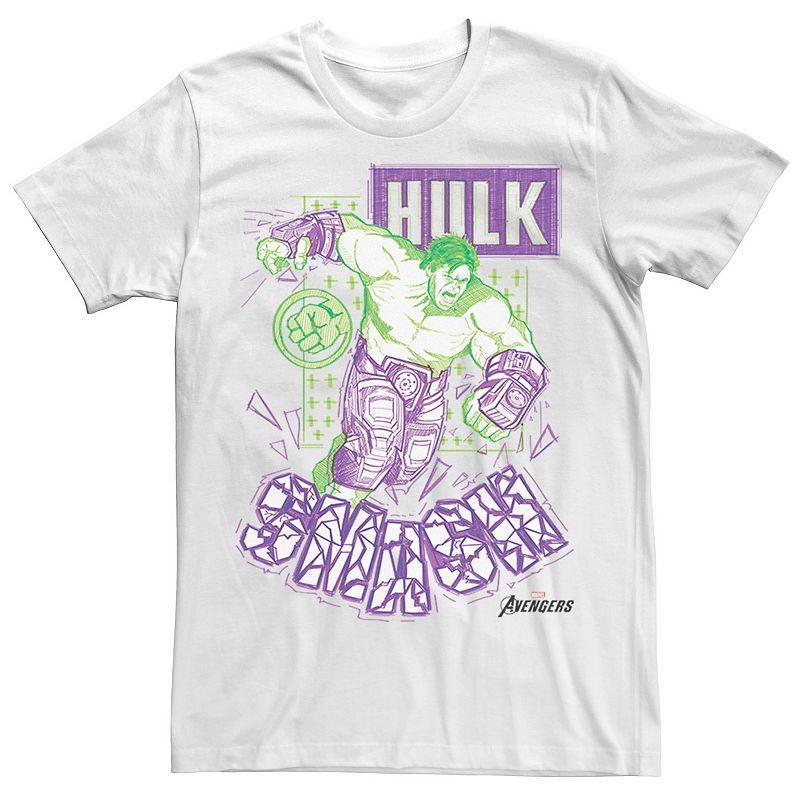 Mens Marvel Hulk Smash Chalked Up Sketch Tee Product Image