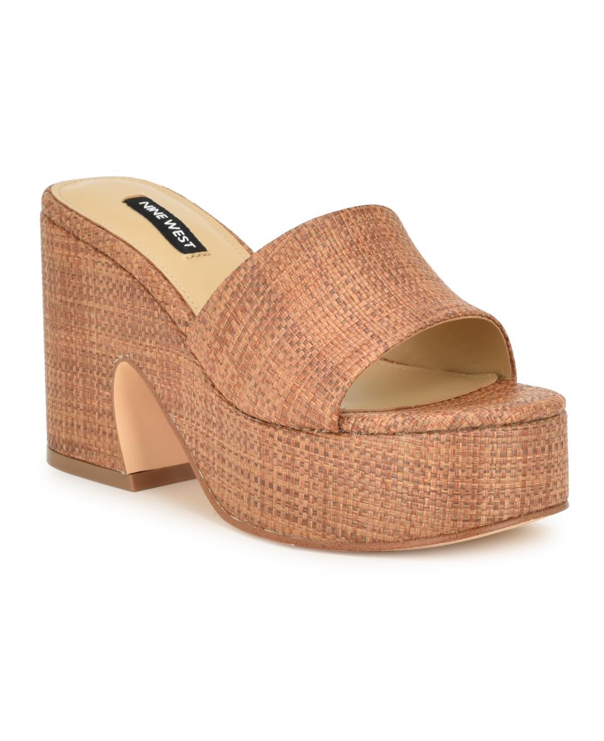 Nine West Womens Boone Slip-On Round Toe Wedge Sandals Product Image