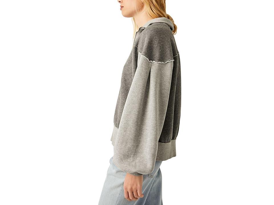 Free People Kassey 1/2 Zip (Heather Grey) Women's Clothing Product Image