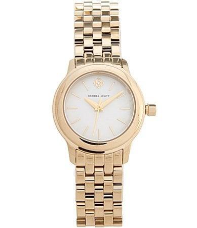 Kendra Scott Womens Alex Three Hand Gold Tone Stainless Steel Bracelet Watch Product Image