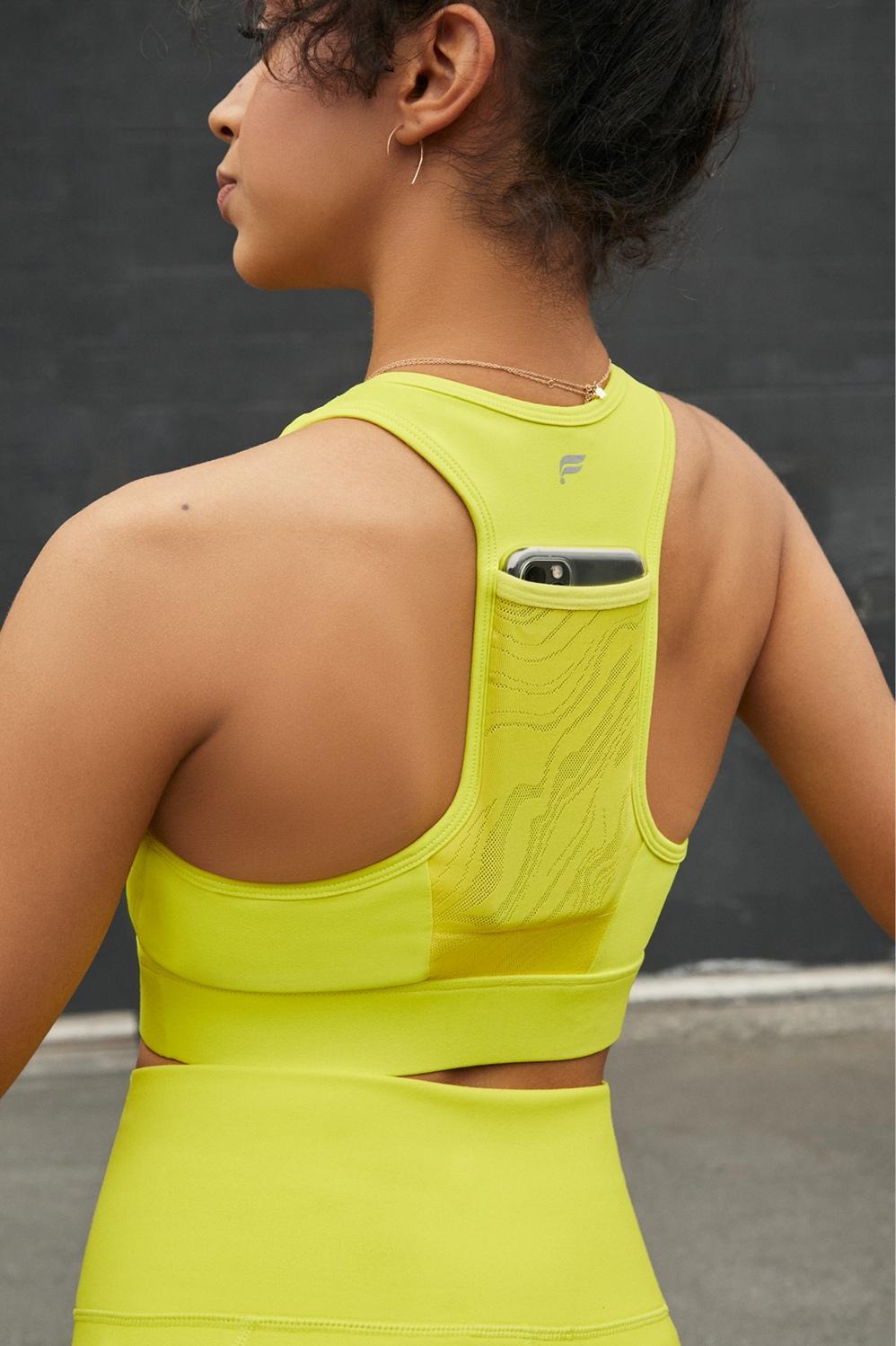 Fabletics Aja Shine High Impact Sports Bra Womens yellow plus Size 4X Product Image