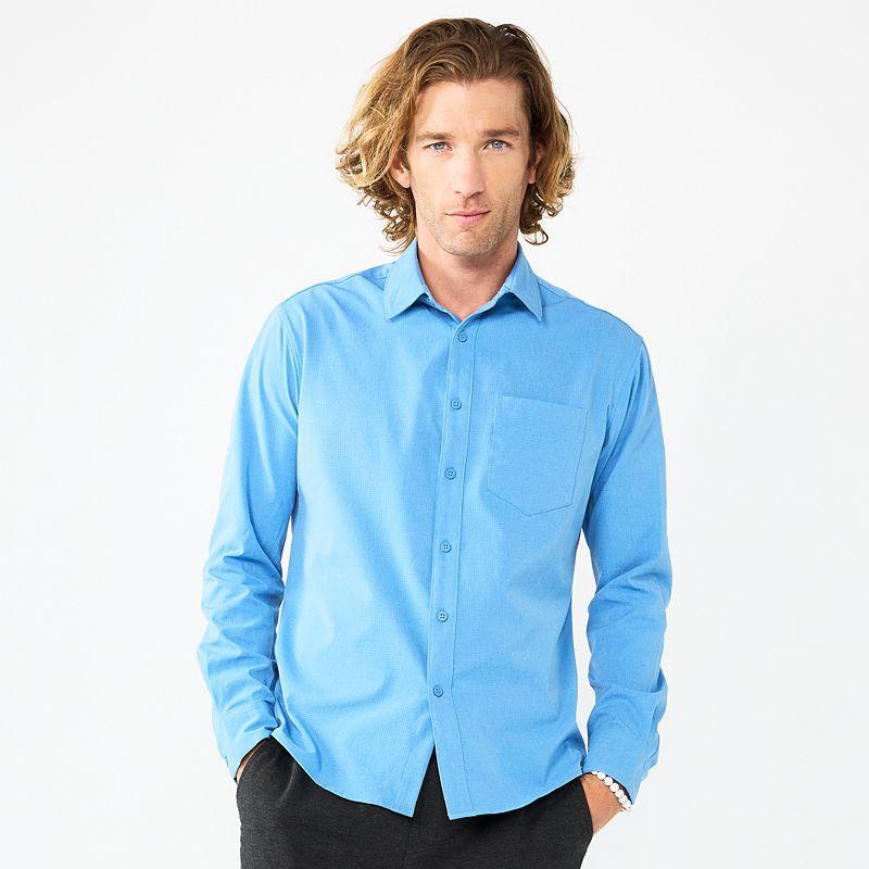 Mens Apt. 9 Slim Untucked-Fit Performance Long Sleeve Button-Down Shirt Product Image