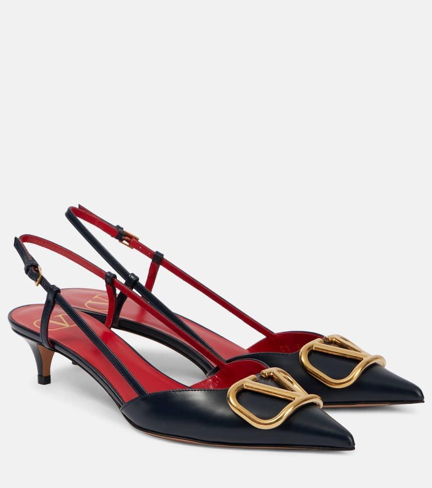 Valentino Vlogo 40 Leather Slingback Pump In Black Product Image