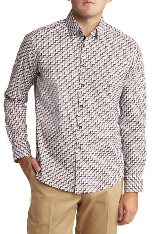 Stone Rose Mens Scotch Print Stretch Cotton Button-Up Shirt Product Image