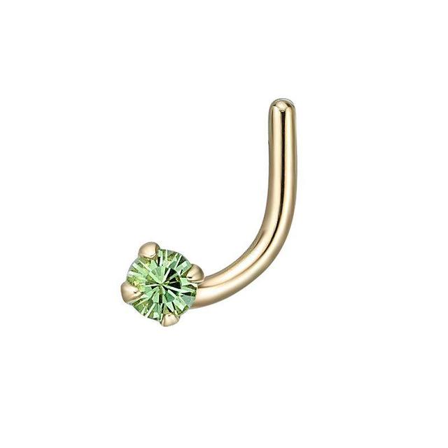 Lila Moon 10k Gold Green Crystal Accent Nose Ring, Womens, Blue Product Image