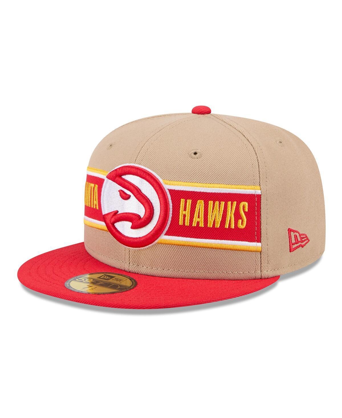 New Era Mens Tan/Red Atlanta Hawks 2024 Nba Draft 59FIFTY Hat Product Image