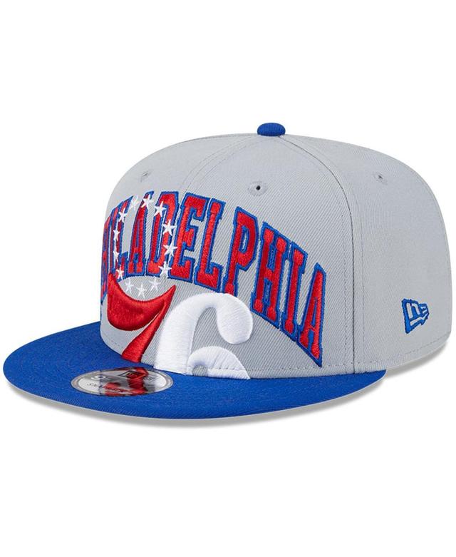 Mens New Era Gray/Royal Philadelphia 76ers Tip-Off Two-Tone 9FIFTY Snapback Hat Product Image