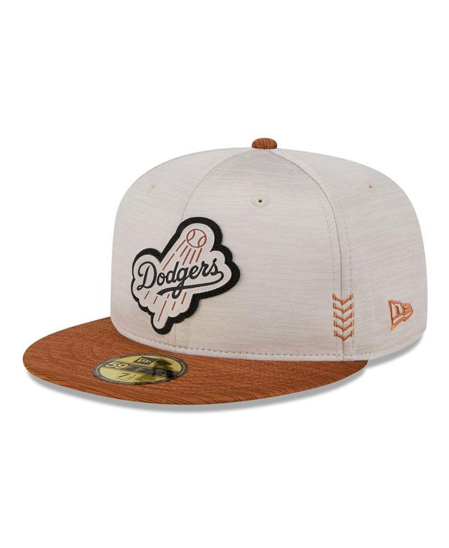 Mens New Era Stone Los Angeles Dodgers 2024 Clubhouse 59FIFTY Fitted Hat - Stone Product Image