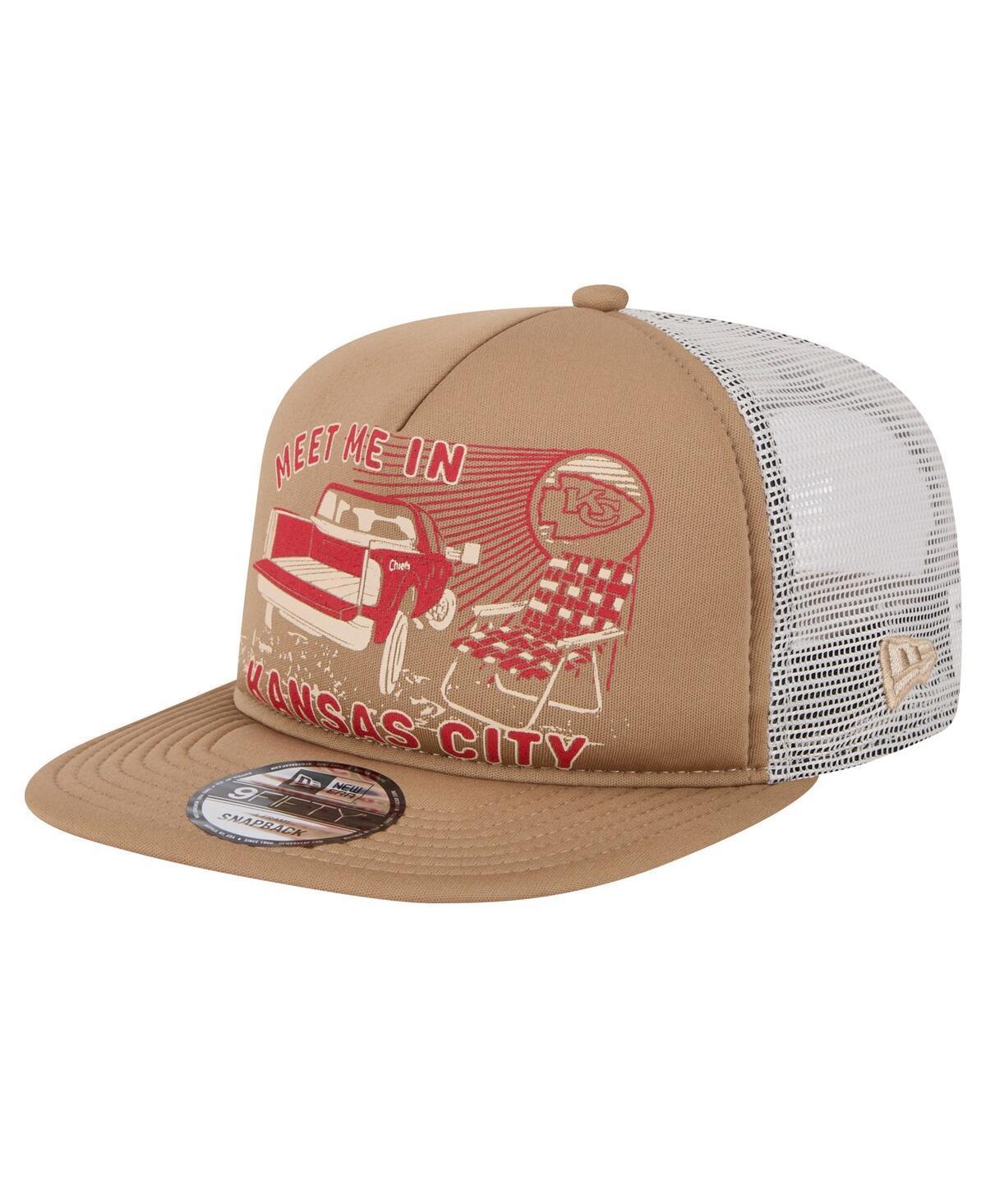 New Era Mens Tan Kansas City Chiefs Meet Me 9FIFTY Snapback Hat Product Image