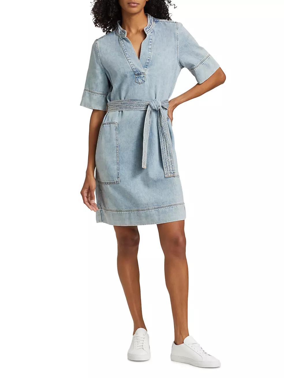 Chancey Denim Tie-Waist Minidress Product Image