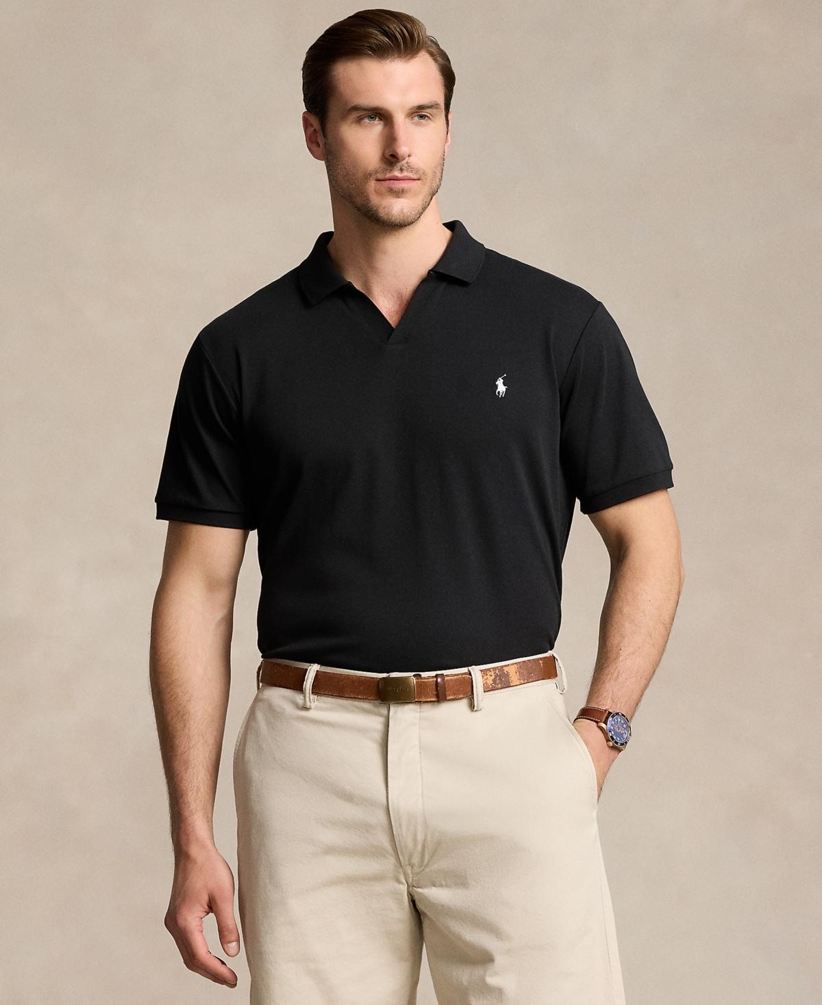 Polo Ralph Lauren Mens Big & Tall Cotton Interlock Johnny-Collar Polo Shirt Product Image