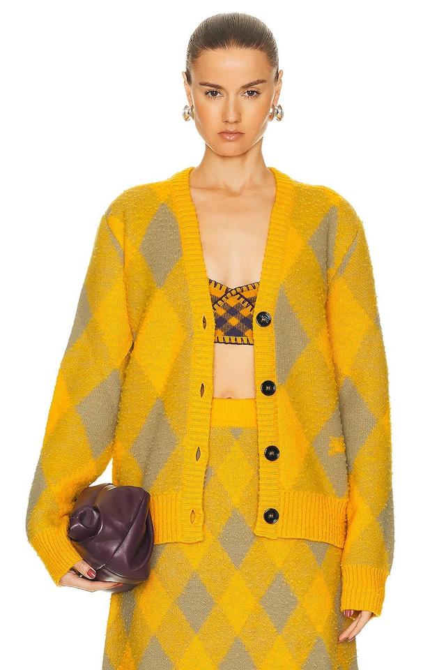 Burberry Long Sleeve Cardigan in Yellow Product Image