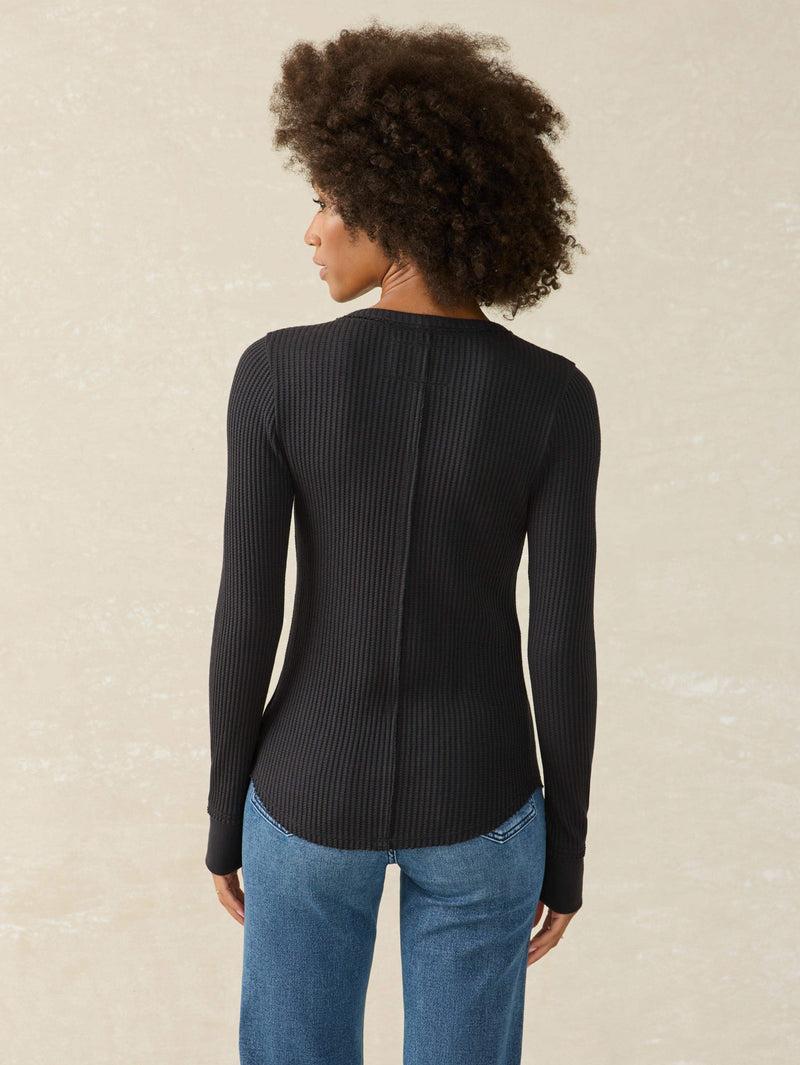 Legend™ Apres Waffle Henley - Black Female Product Image