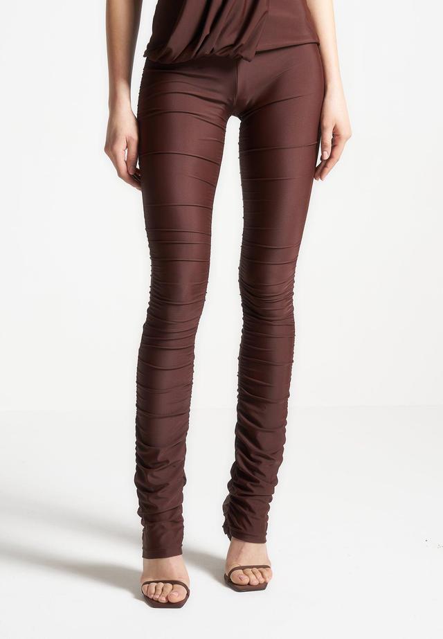 Ruched Fit and Flare Leggings - Brown Female Product Image