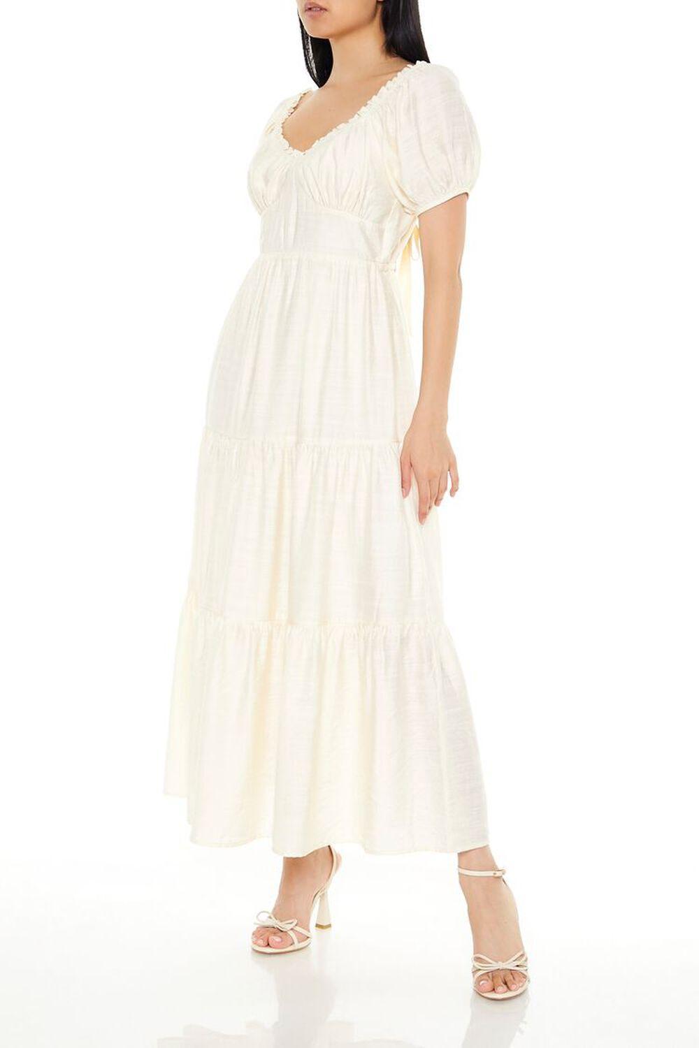 Tiered Puff-Sleeve Maxi Dress | Forever 21 Product Image