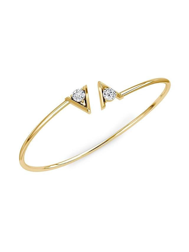 Womens VRAI V 14K Yellow Gold & 0.50 TCW Lab-Grown Diamond Bangle Product Image