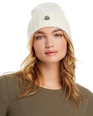 Moncler Logo Patch Cuff Virgin Wool Rib Beanie Product Image