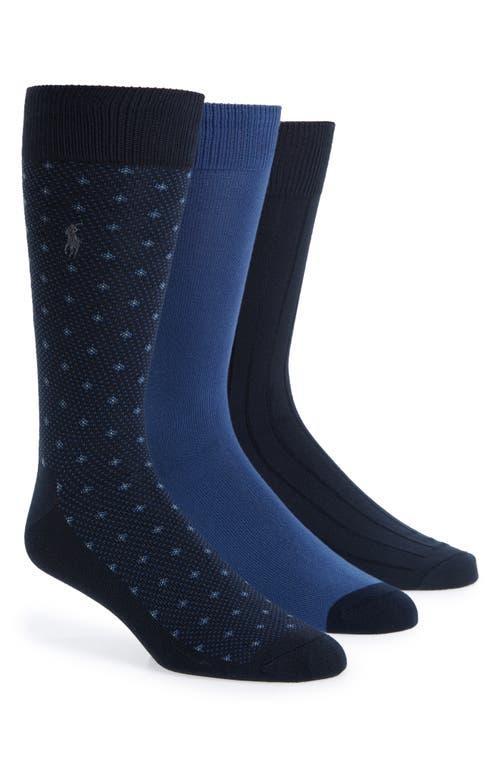 Assorted 3-pack Supersoft Dress Socks In Navy Product Image