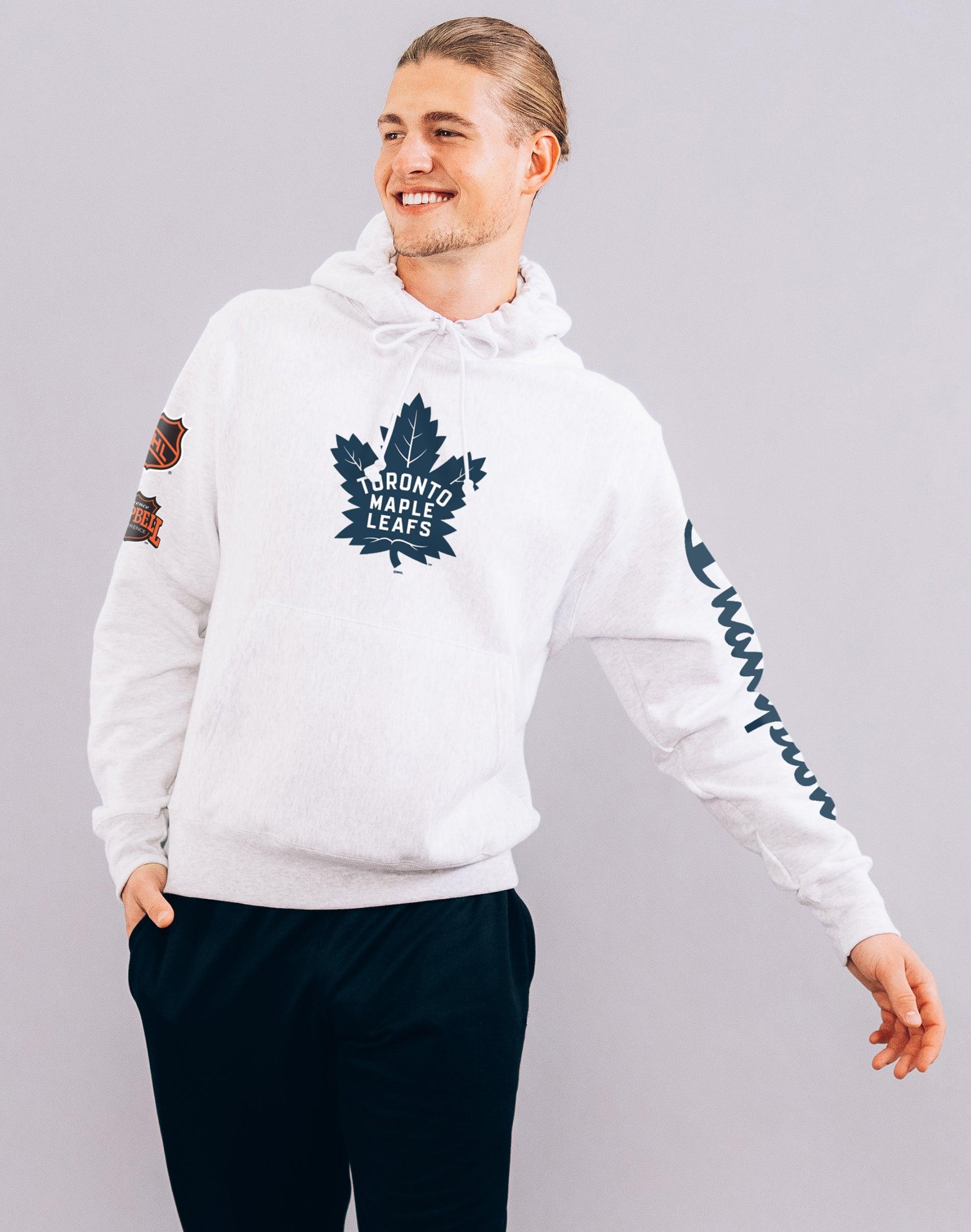 Mens Champion Reverse Weave Hoodie, NHL Toronto Maple Leafs Silver Grey S Product Image