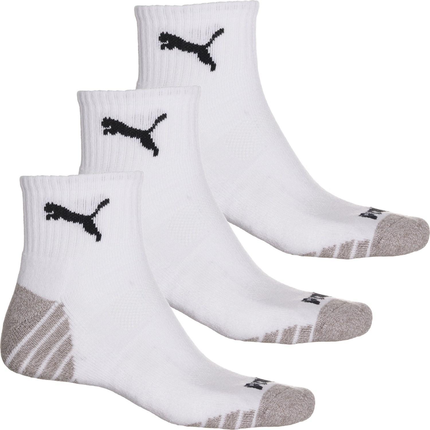 Puma Half Terry Cushioned Socks - 3-Pack, Quarter Crew (For Men) Product Image