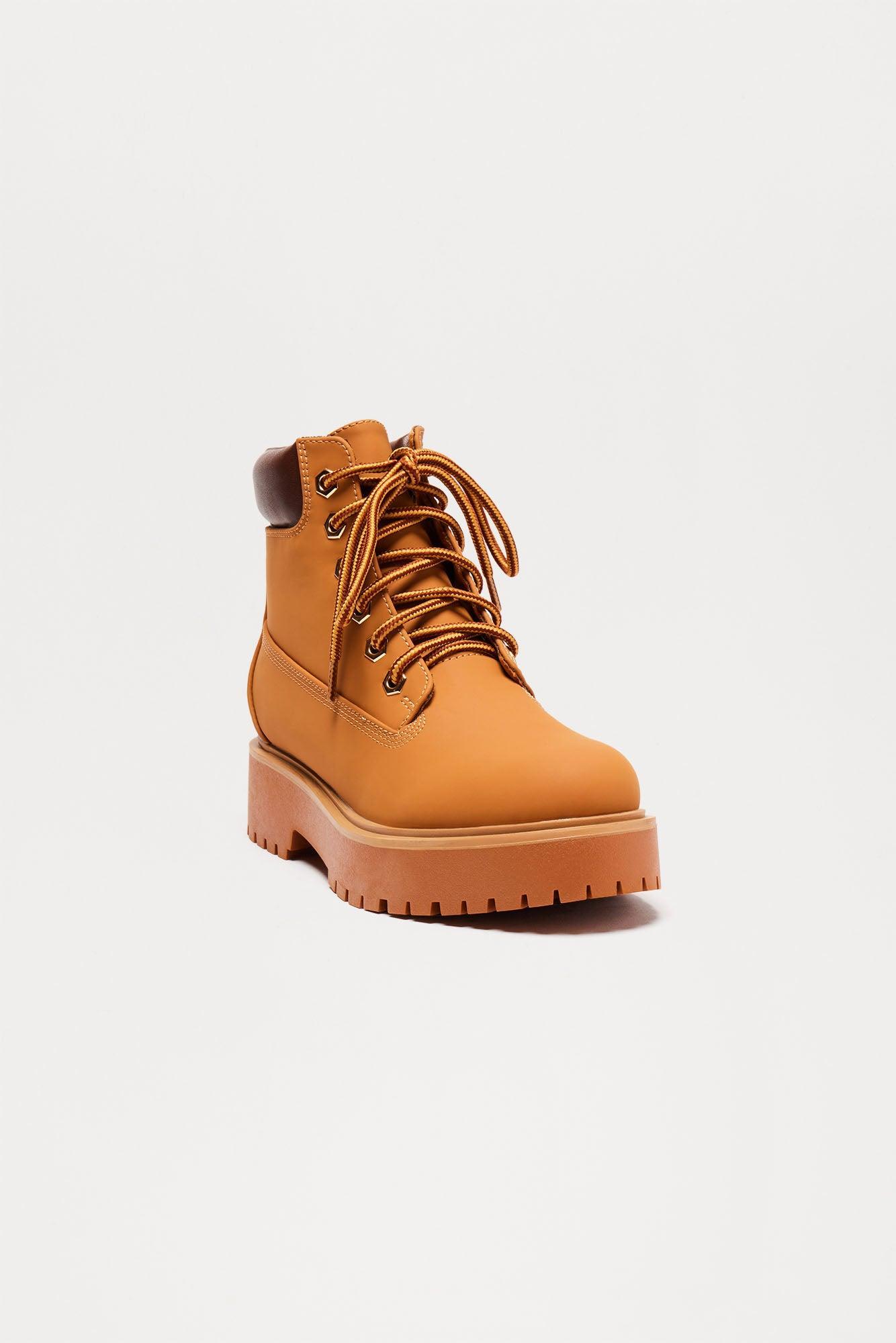 Luca Lace Up Booties - Tan Product Image