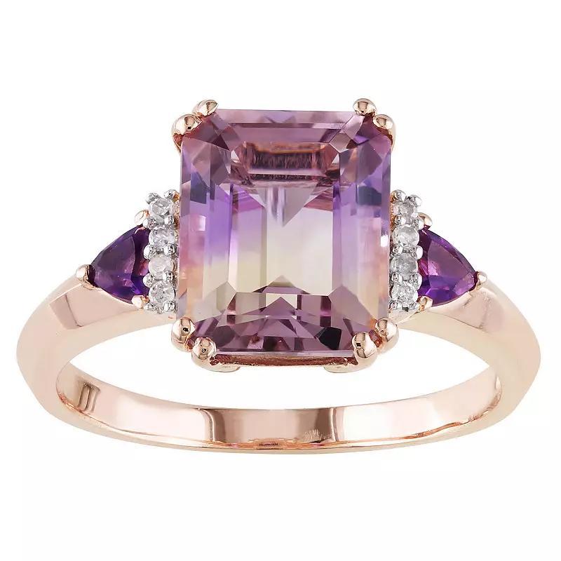 Stella Grace 18k Rose Gold Over Silver Ametrine, Amethyst & Diamond Accent Cocktail Ring, Womens Pink Tone Product Image