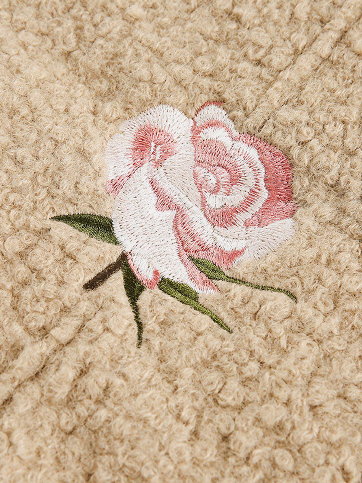 Aelfric Eden Embroidery Rose Sherpa Coat Product Image