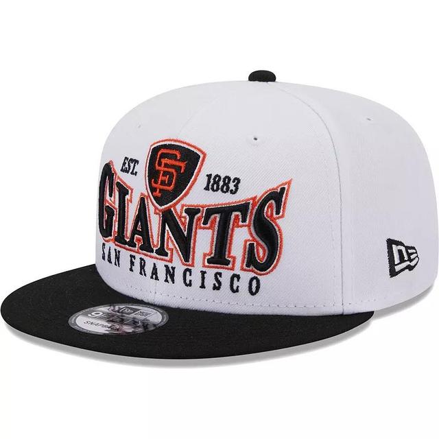 Mens New Era White/Black San Francisco Giants Crest 9FIFTY Snapback Hat Product Image