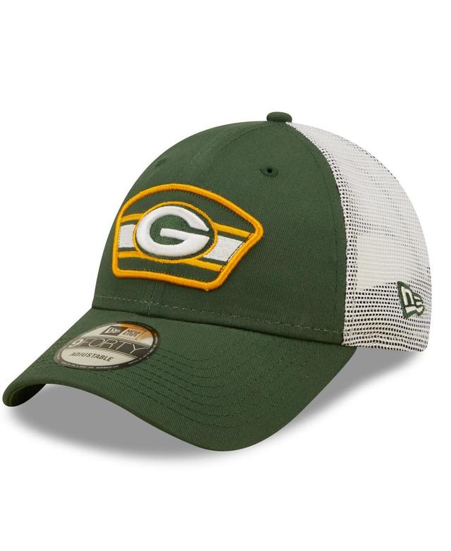 Mens New Era Green Green Bay Packers Logo Patch Trucker 9FORTY Snapback Hat - Green Product Image