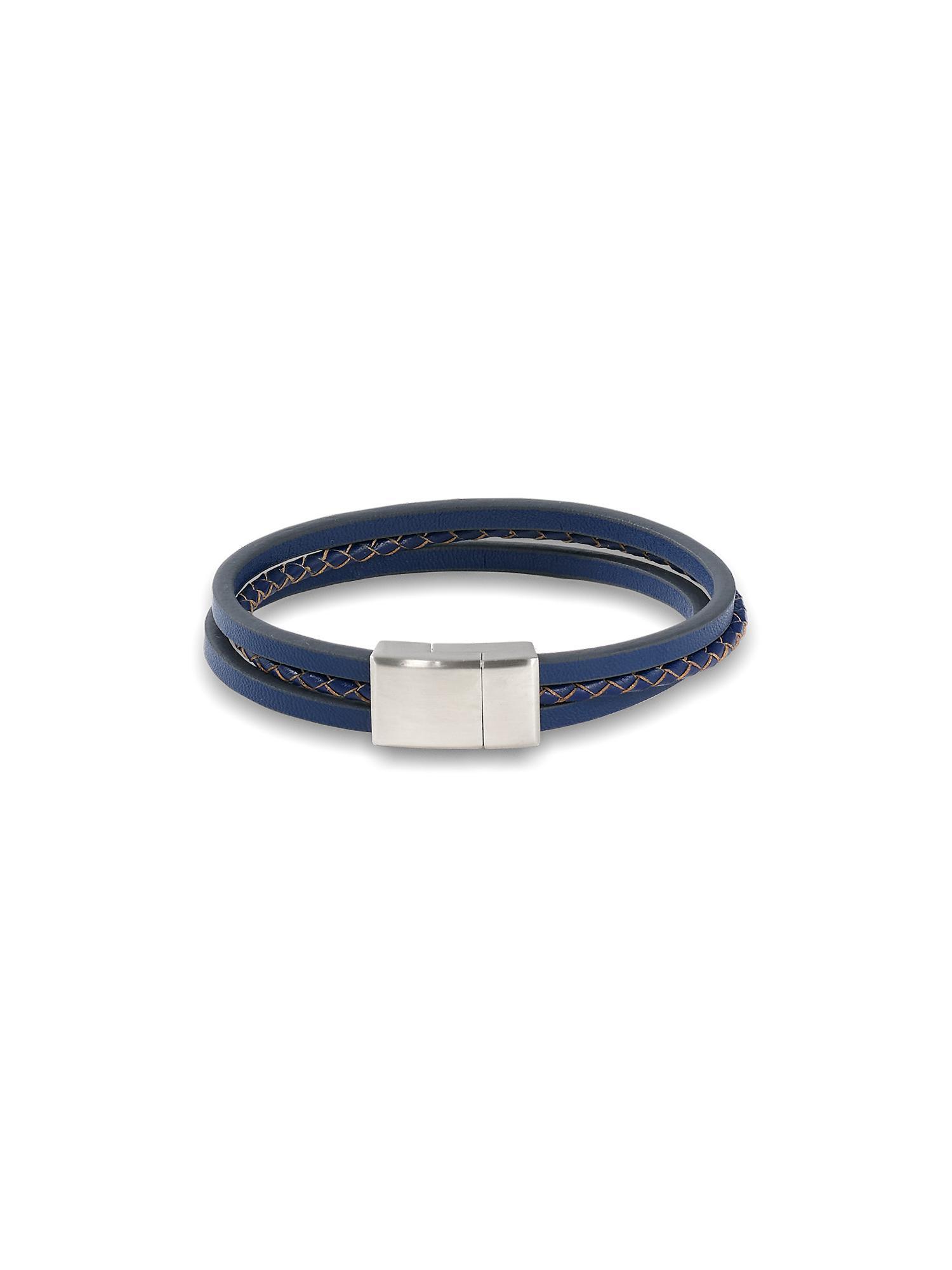 Multiple Layer Leather Bracelet - Navy Product Image