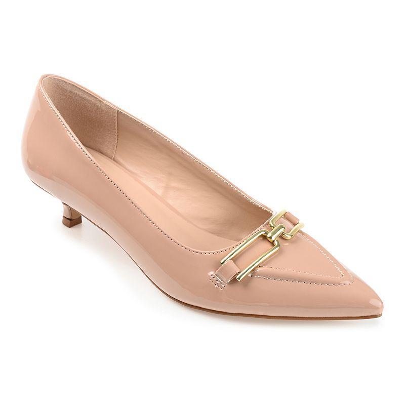 Journee Collection Womens Rumi Pointed Toe Kitten Heel Pumps Product Image