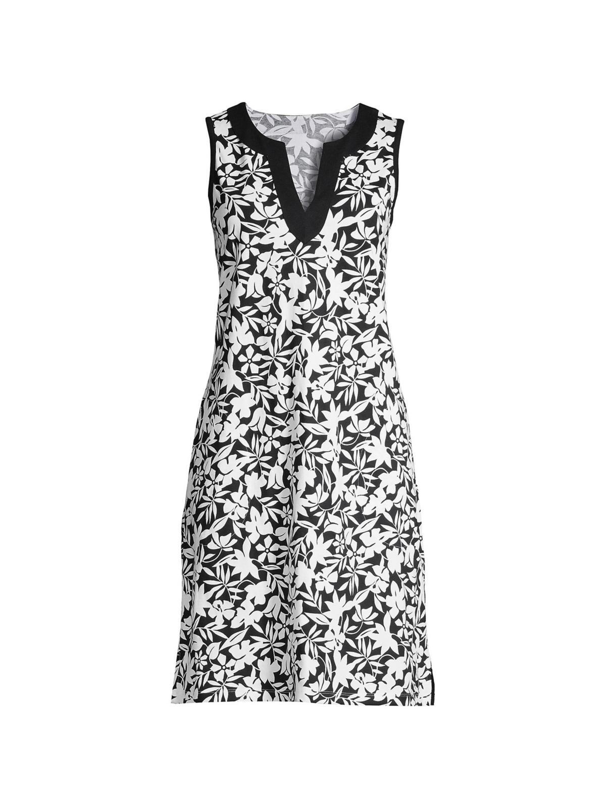 Women's Cotton Jersey Sleeveless Swim Cover-up Dress Print Product Image