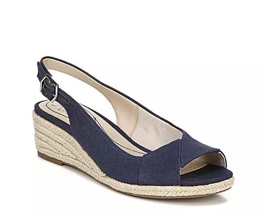 LifeStride Socialite Womens Wedge Sandals Blue Product Image