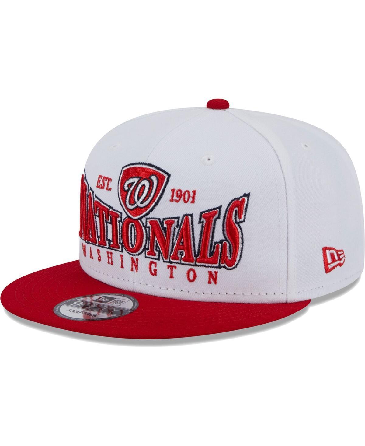 Mens New Era /Red Washington Nationals Crest 9FIFTY Snapback Hat Product Image