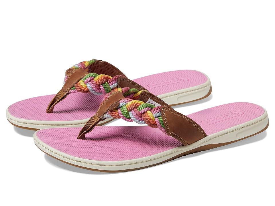 Sperry Parrotfish Rainbow Braid Leather Thong Sandals Product Image