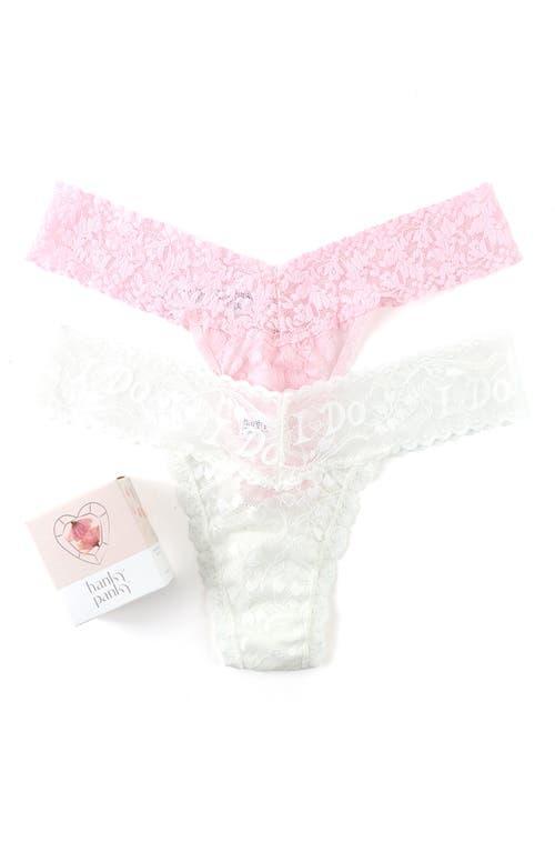 Womens 2-Pack I Do Shimmer Lace Low-Rise Thongs Product Image