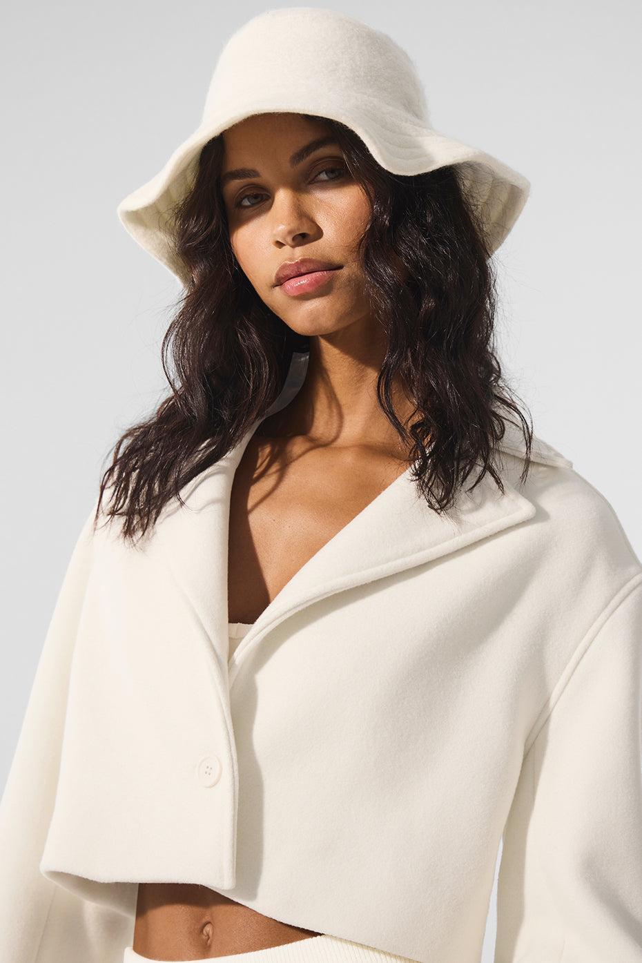 Wool Cropped Metro Trench - Ivory Product Image