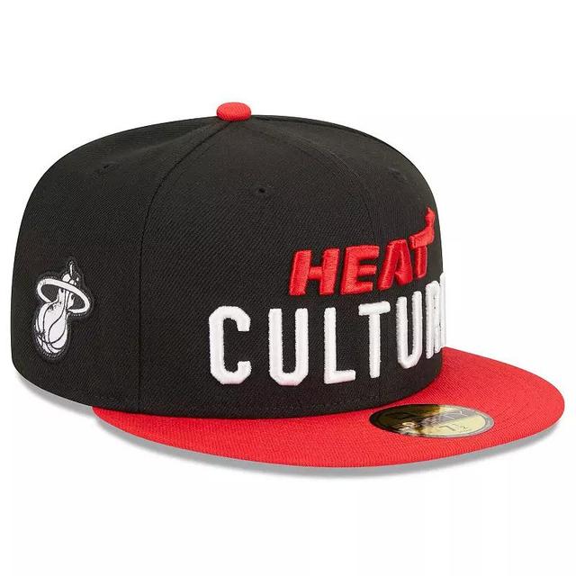 Mens New Era /Red Miami Heat 2023/24 City Edition 59FIFTY Fitted Hat Product Image