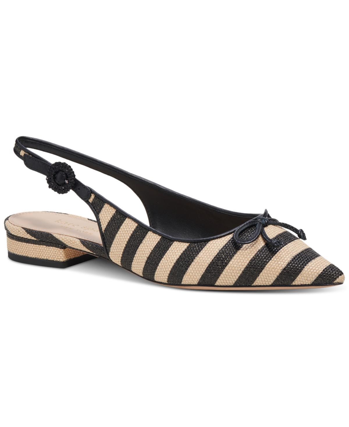 Womens Veronica Striped Raffia Slingback Flats Product Image