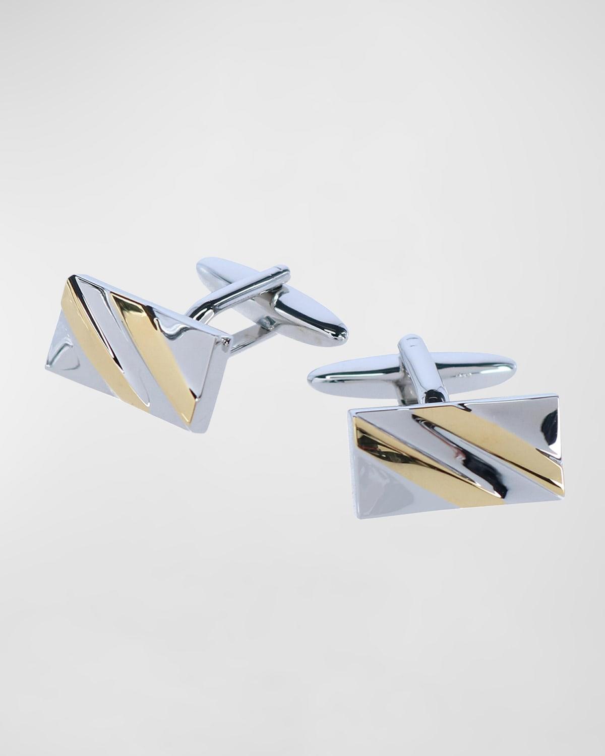 Trafalgar Rhodium and Gold Detailed Cufflinks Product Image