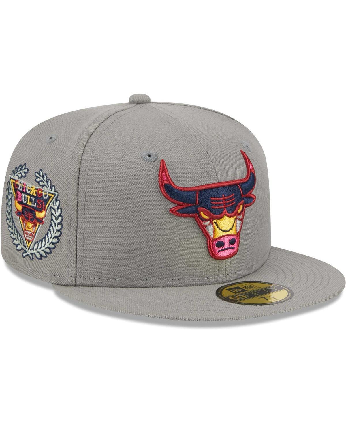 Mens New Era Gray Chicago Bulls Color Pack 59FIFTY Fitted Hat Product Image