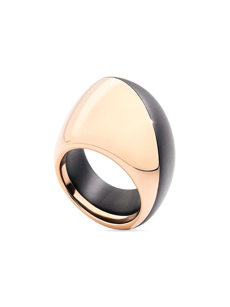 Womens Trottola 18K Rose Gold & Black Titanium Ring Product Image