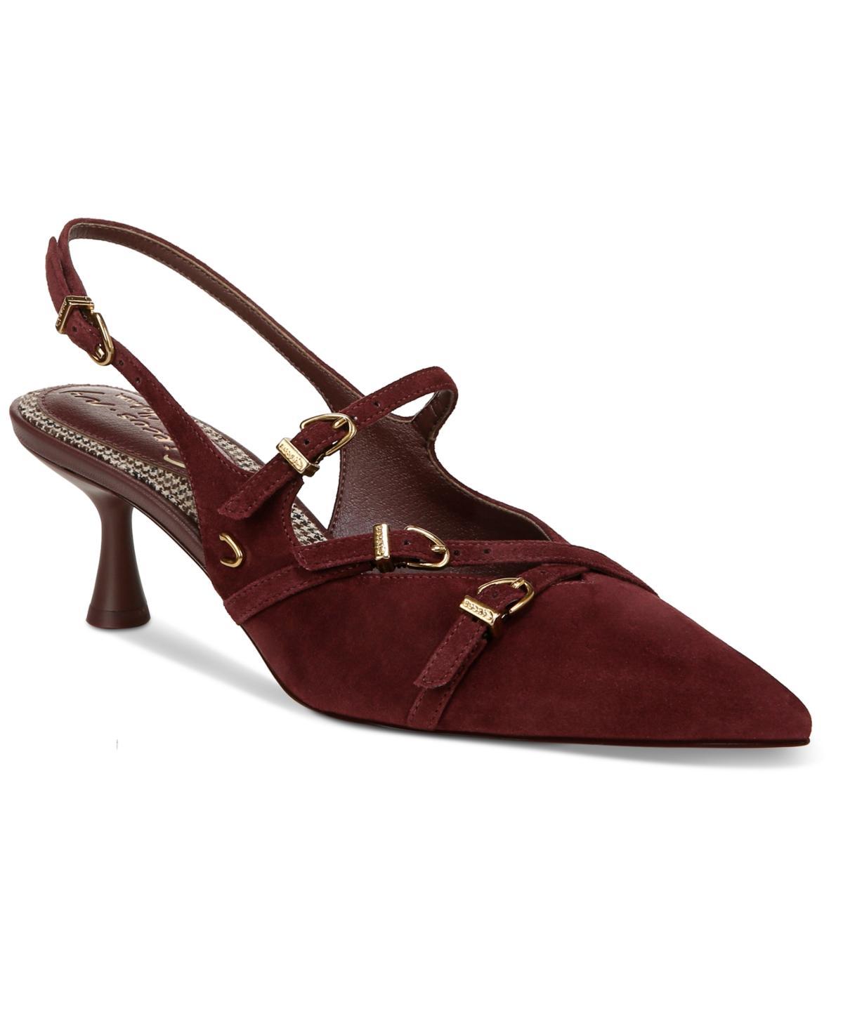 Circus Ny by Sam Edelman Womens Fraya Pointed-Toe Buckled Strappy Kitten-Heel Pumps Product Image