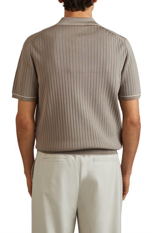 REISS Stone Christophe Ribbed Dual Zip-front Shirt Product Image