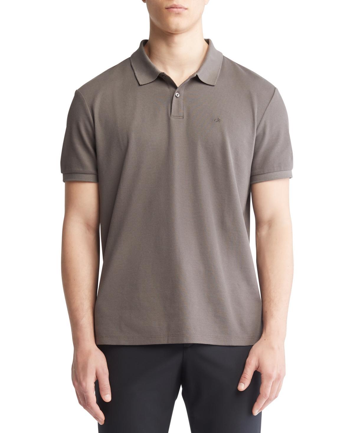 Calvin Klein Mens Refined Pique Polo Shirt - White - S Product Image