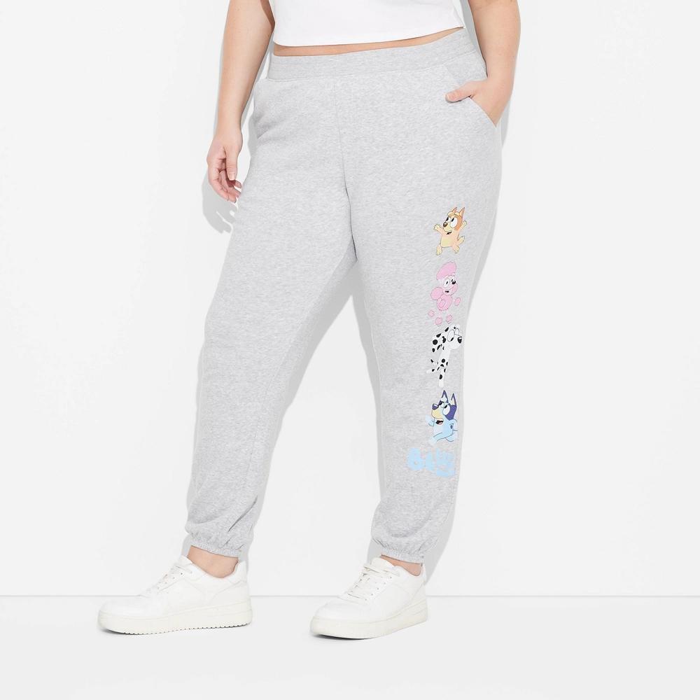 Women's Bluey and Friends Graphic Pants - Heather Gray 2X Product Image